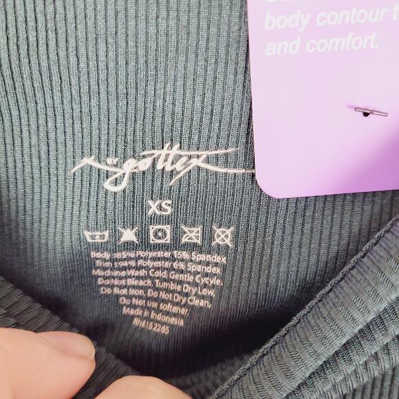 New X By Gottex Womens Premium Brushed Green Slimming Full Length Leggings - Picture 3 of 11